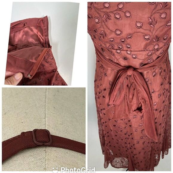 Coast Romantic Eyelet Dress A-Line Size 6 Embroidery Tulle Spaghetti Strap - Picture 8 of 12